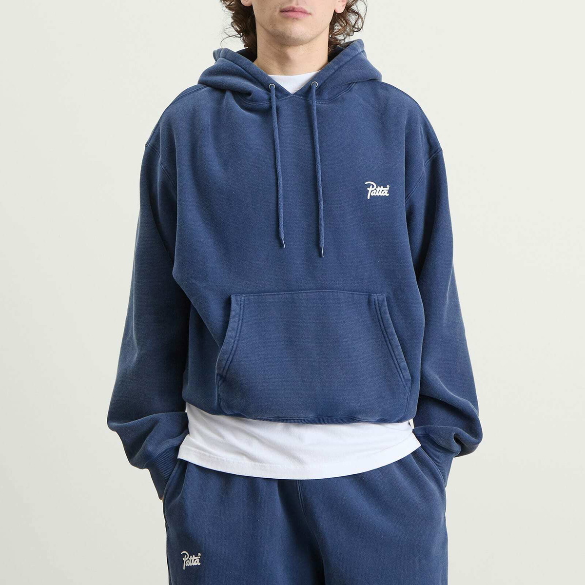 Patta Men's Classic Acid Washed Hoodie in Blue