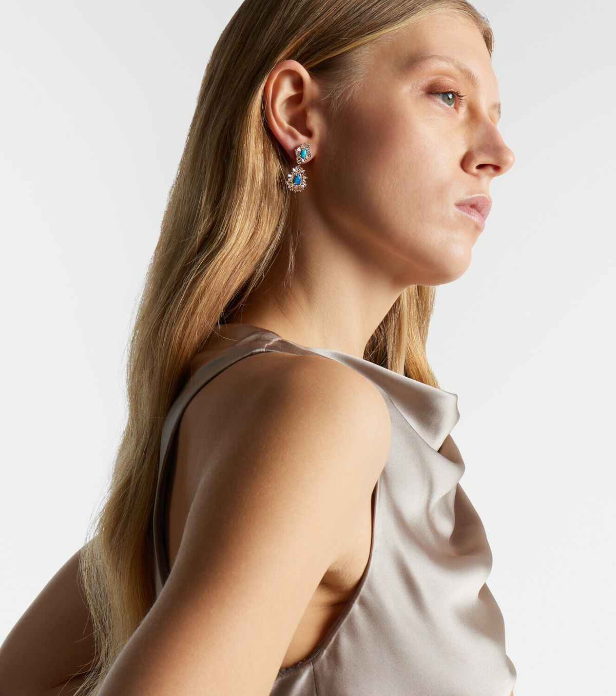 Suzanne Kalan 18kt gold (750/1000) earrings with gemstones