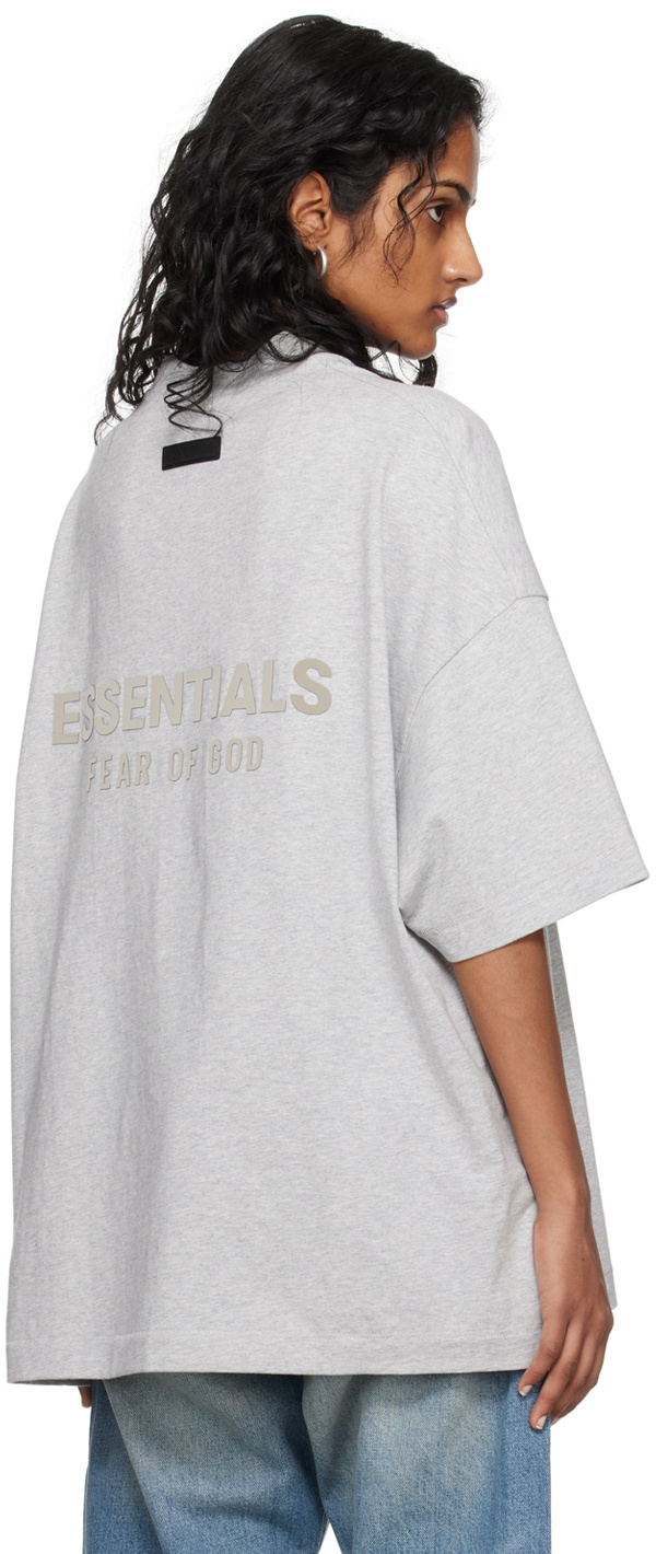 Fear of God ESSENTIALS Gray V-Neck T-Shirt Fear Of God Fear of God ESSENTIALS Gray V-Neck T-Shirt Fear Of God