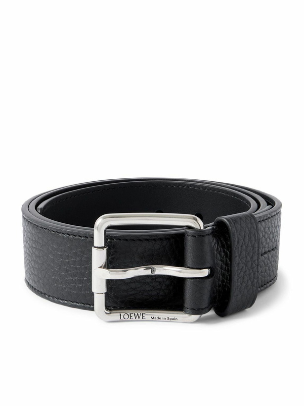 Photo: LOEWE - 4cm Roller Curve Full-Grain Leather Belt - Black