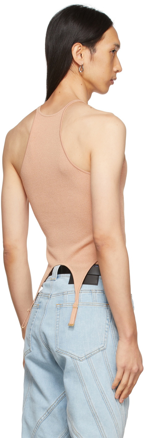 Dion Lee Beige Hosiery Mesh Garter Tank Top