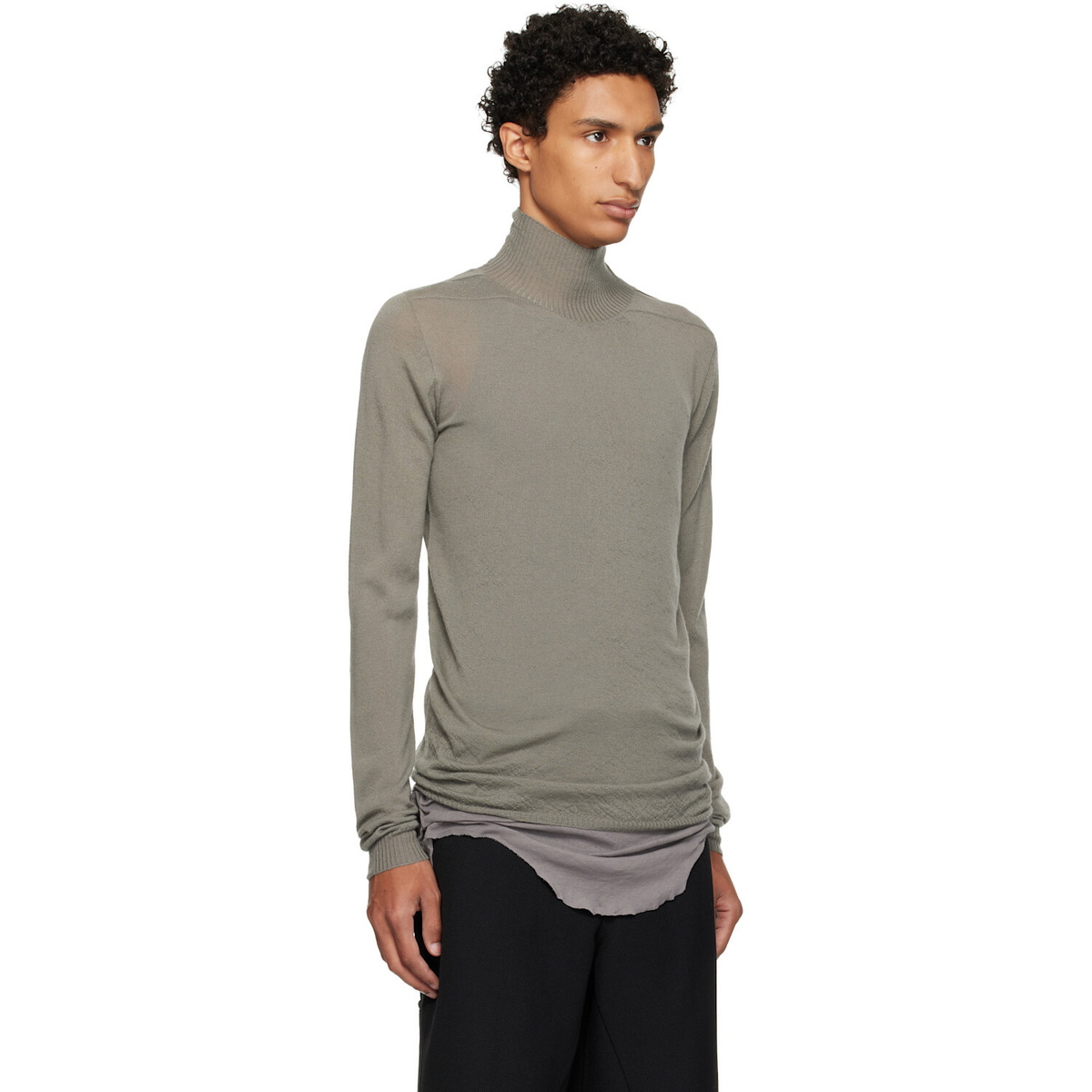 Rick Owens Taupe Tower Level Turtleneck