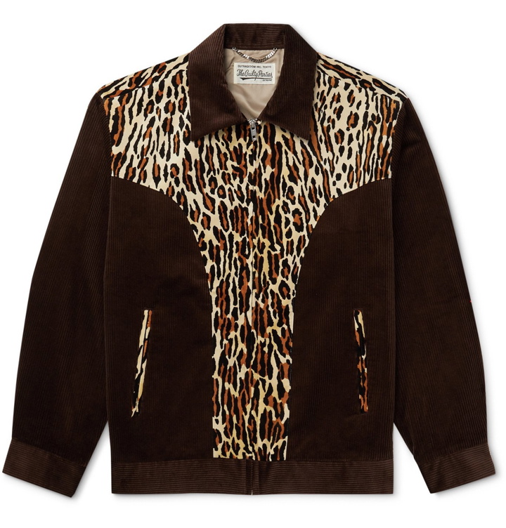 Photo: Wacko Maria - Panelled Cotton-Corduroy and Leopard-Print Felt Jacket - Brown