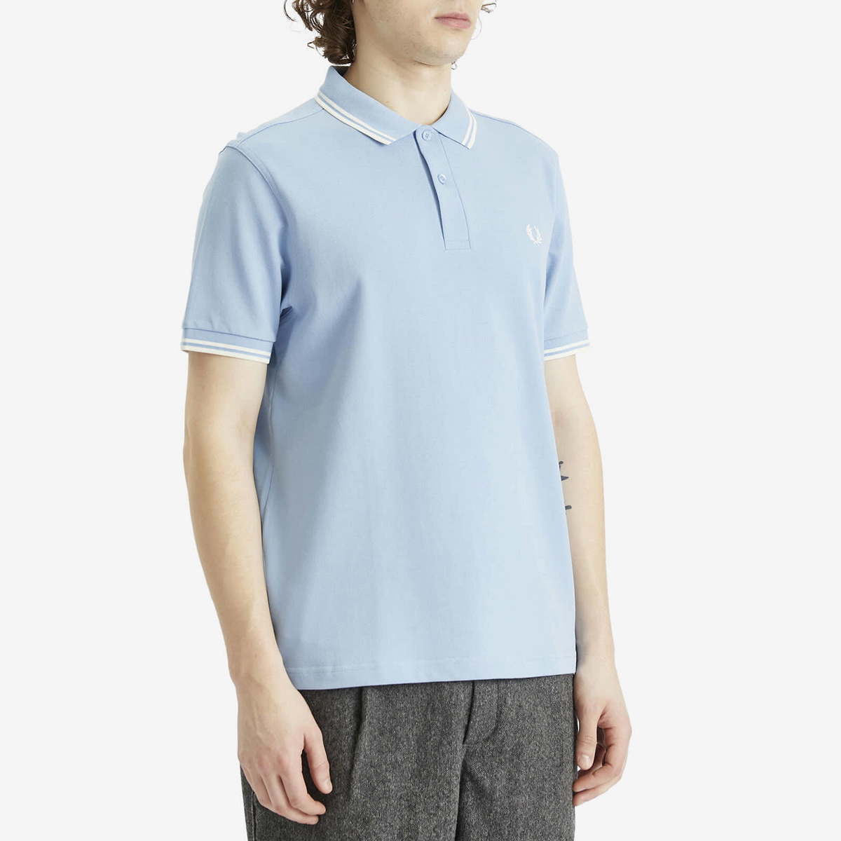 Comme des Garçons SHIRT Men's x Fred Perry Polo Shirt in Sky Blue