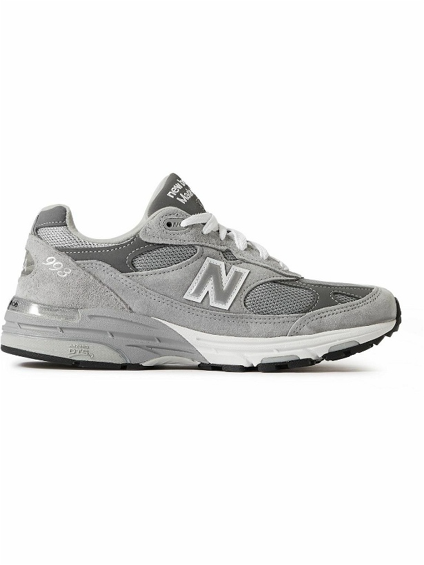 Photo: New Balance - MIUSA 993 Suede, Mesh and Leather Sneakers - Gray