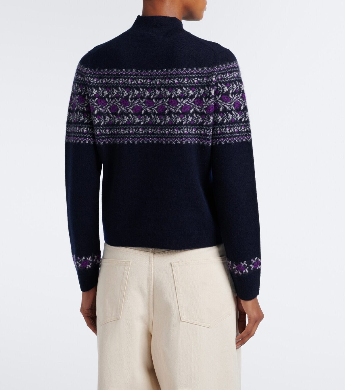 Vince Fair Isle floral cashmere sweater