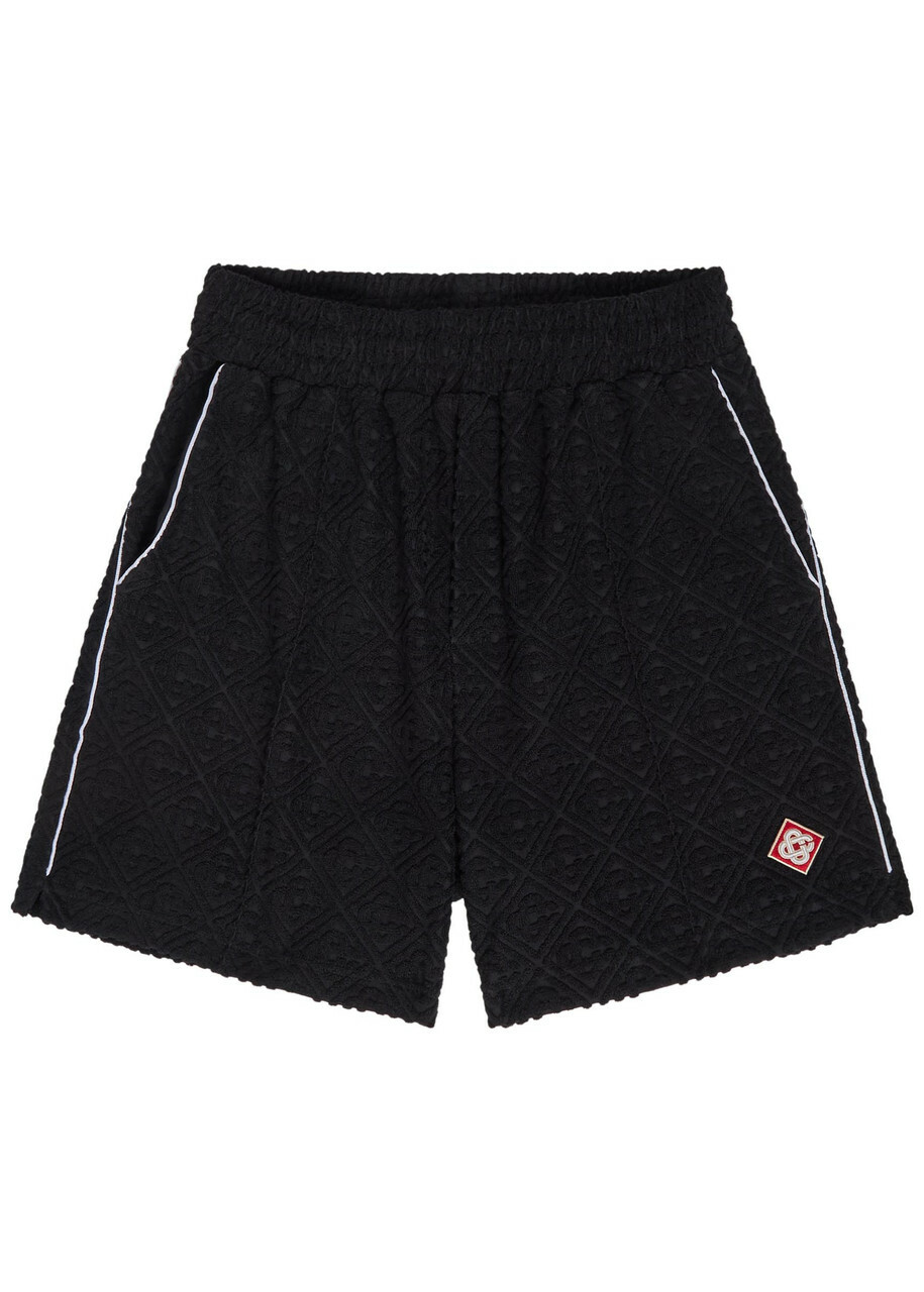 Casablanca Logo-monogrammed Terry Shorts Black