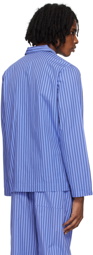 Tekla Blue Long Sleeve Pyjama Shirt