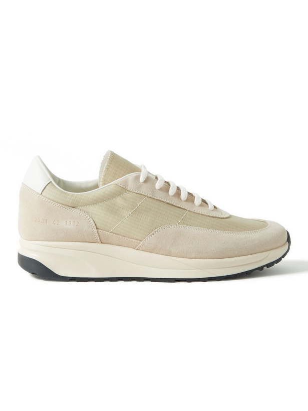 Photo: Common Projects - Track 80 Leather-Trimmed Suede and Ripstop Sneakers - Neutrals