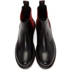 Alexander McQueen Black and Red Hybrid Chelsea Boots
