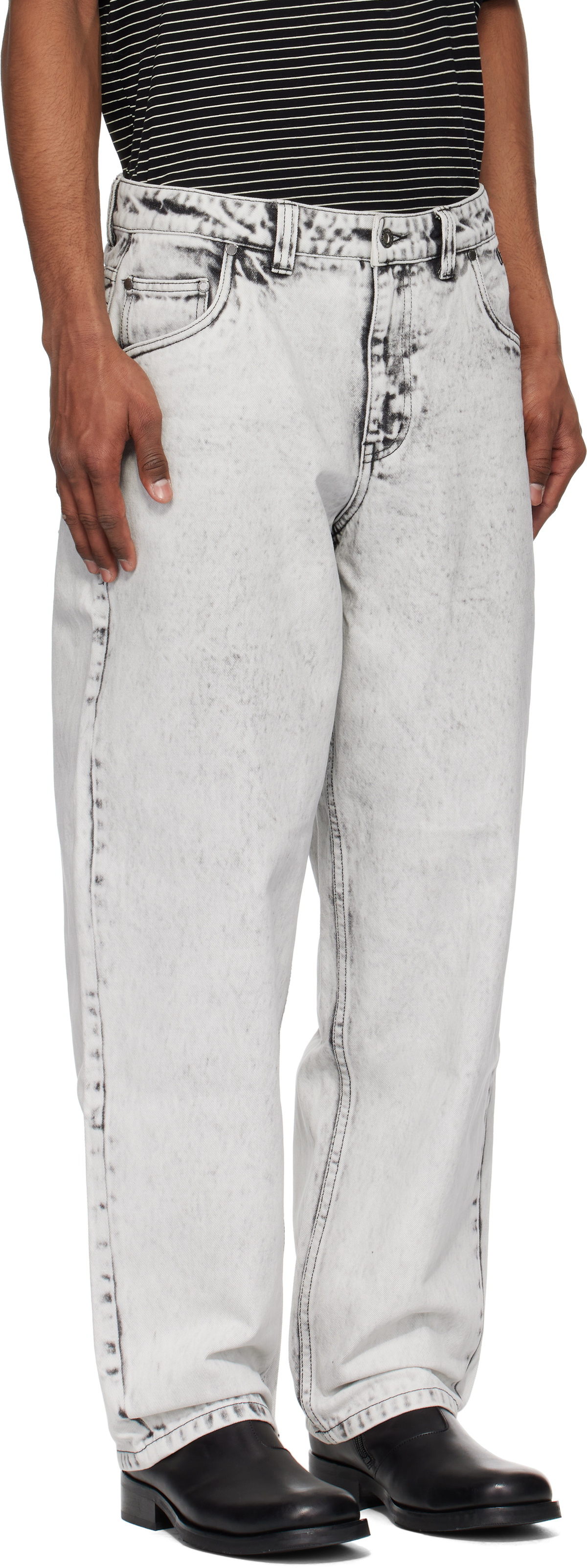 Dime White Classic Baggy Jeans