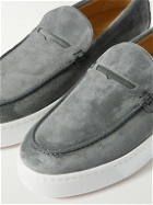 Christian Louboutin - Paqueboat Suede Penny Loafers - Gray