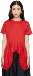 Comme des Garçons Red Peplum T-Shirt