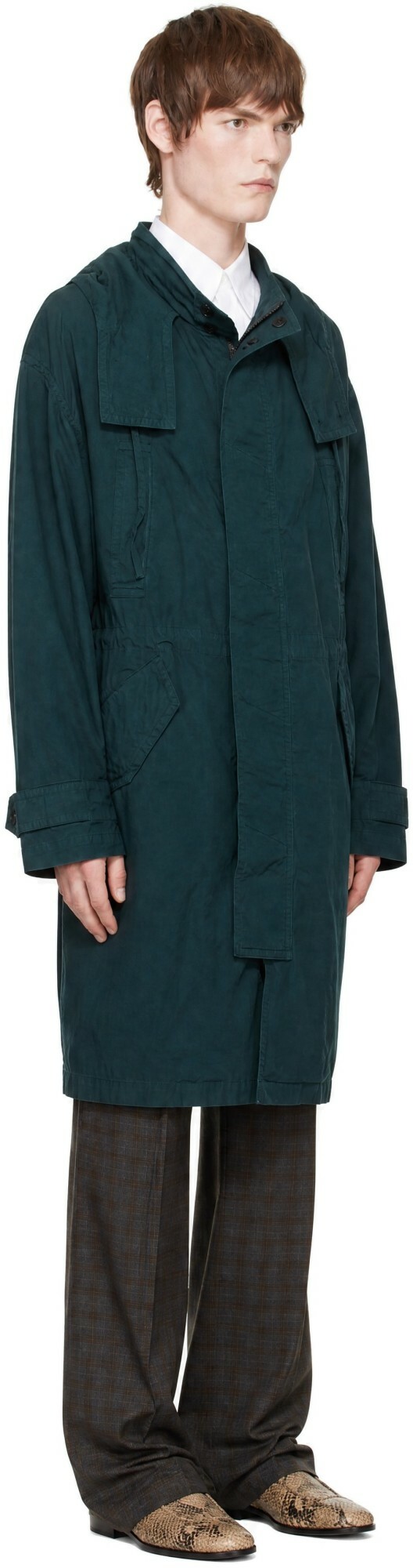 Dries Van Noten Blue Cotton Coat