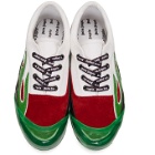 Palm Angels Green and Red Flame Sneakers