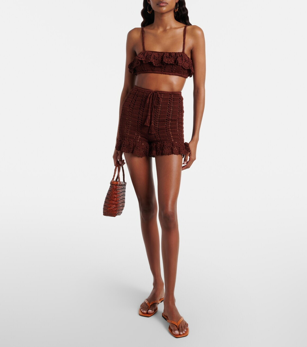 Anna Kosturova Crochet cotton shorts
