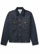 Cherry Los Angeles - Cotton-Blend Corduroy-Trimmed Embellished Denim Jacket - Blue