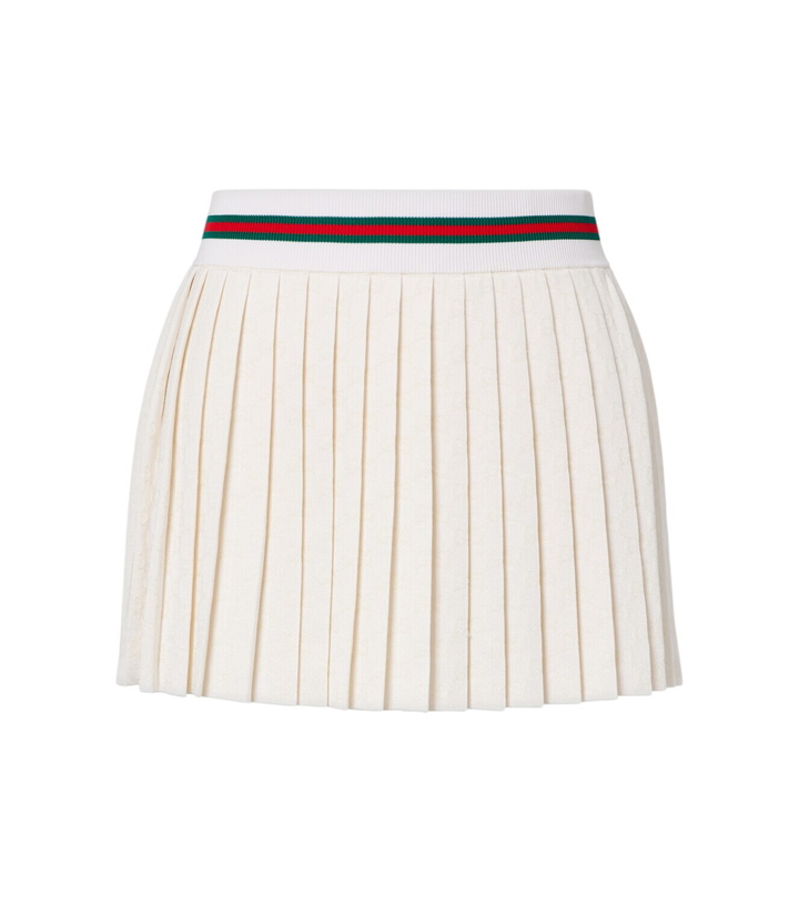 Photo: Gucci GG jacquard pleated miniskirt