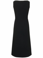 GIAMBATTISTA VALLI - Double Crepe Midi Dress W/ Tulle