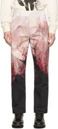 Alexander McQueen Pink & Black Flower Print Baggy Trousers