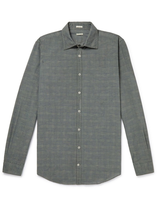 Photo: Massimo Alba - Genova Prince of Wales Checked Cotton Shirt - Green