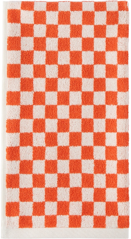 Photo: Baina Orange & White Josephine Hand Towel