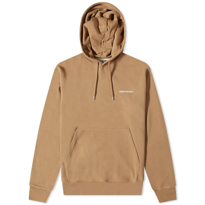 Photo: Norse Projects Men's Arne Logo Popover Hoody in Utility Khaki