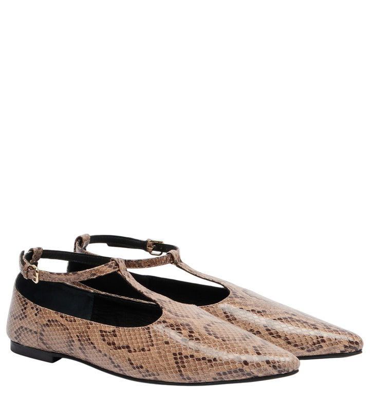 Photo: A.Emery Ward snake-effect leather Mary Jane flats