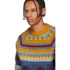Acne Studios Yellow Striped Jacquard Crewneck Sweater
