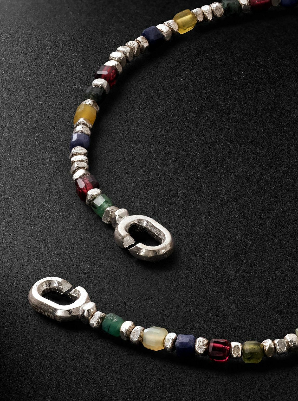 M. Cohen - Percep Sterling Silver Agate Beaded Bracelet - Silver