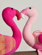 The Elder Statesman - Kissing Flamingo Set of Two Cashmere Cushions