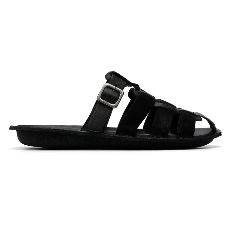 Photo: Comme des Garçons Homme Black VIBAe Edition Steer Smooth & Suede Sandals