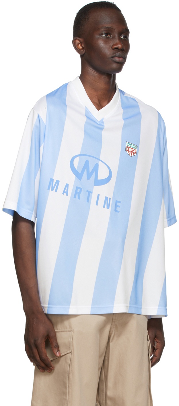 Martine Rose White & Blue Twist Football T-Shirt