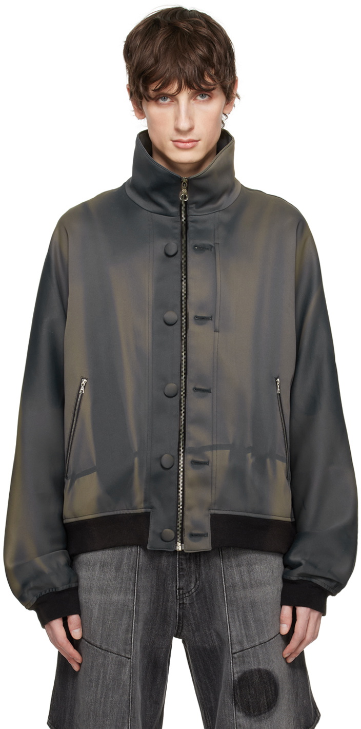 JiyongKim Navy Sun-Bleached Bomber Jacket JiyongKim