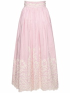 ELIE SAAB - Embroidered Poplin Midi Skirt