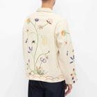 Bode Men's Wildflower Embroidered Popover Overshirt in Ecru/Multi