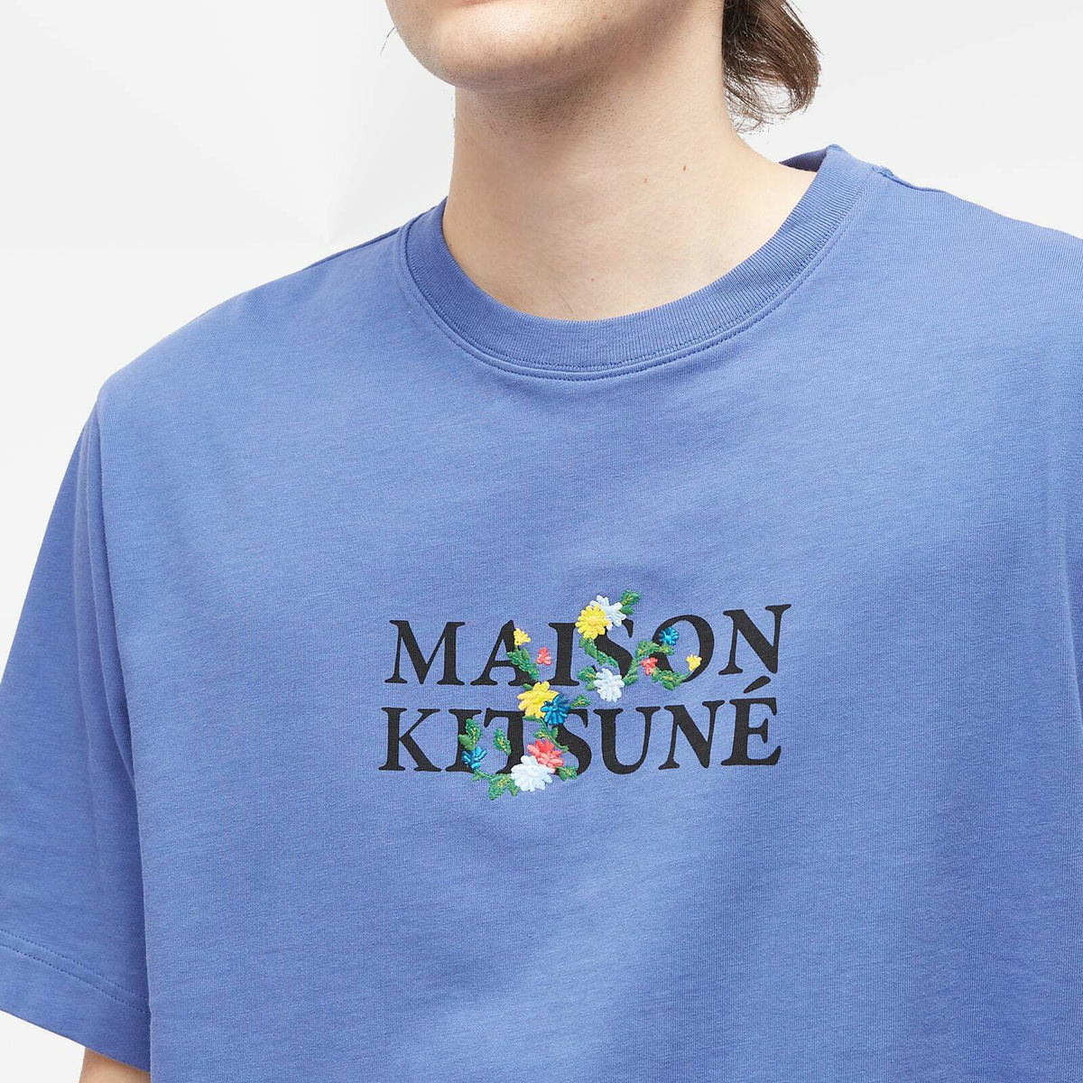 Maison Kitsuné Men's Maison Kistune Flowers Oversize T-Shirt in Purple ...