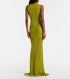 David Koma Sequined draped gown