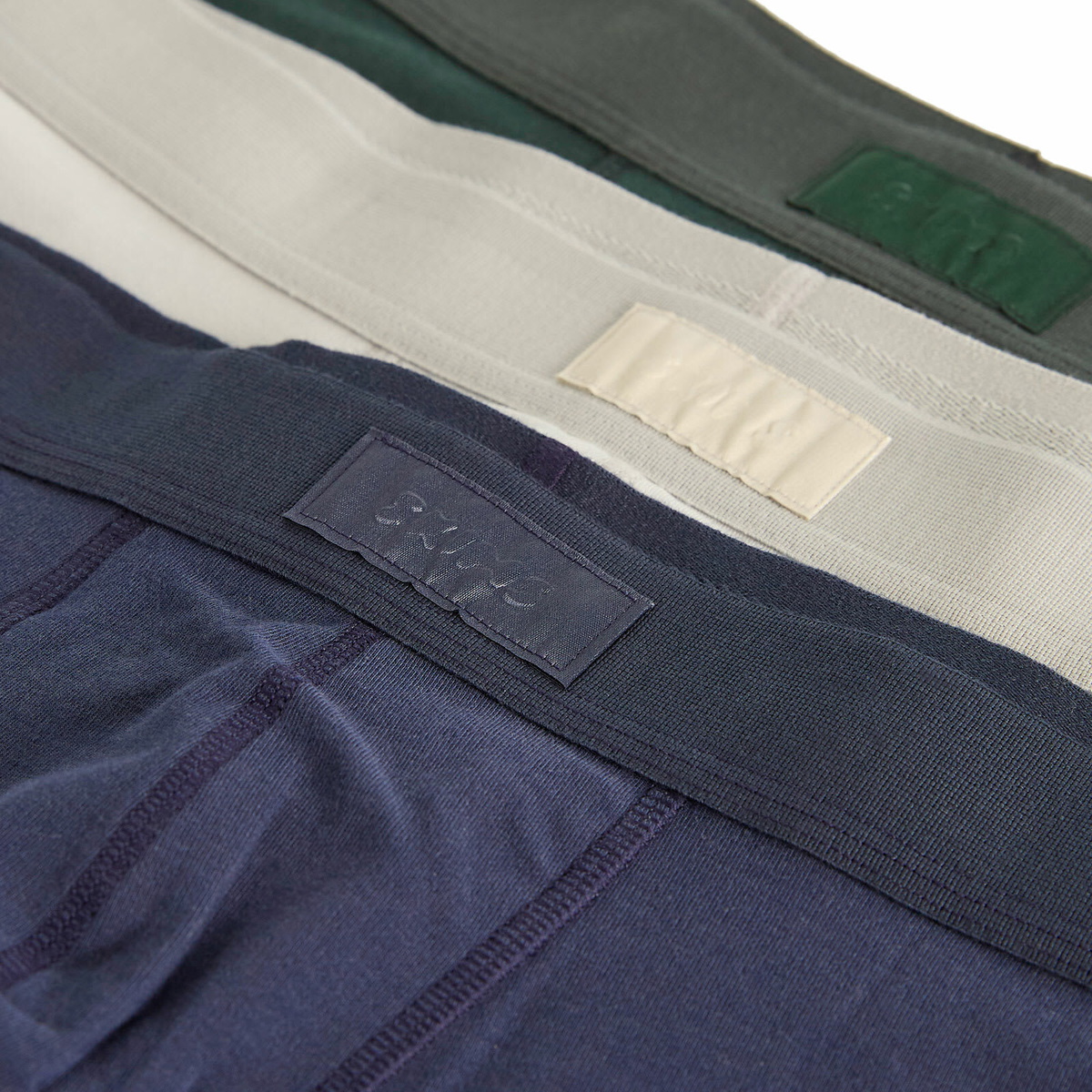 SKIMS Men's 5” Boxer Brief 3-Pack in Blue Black Multi
