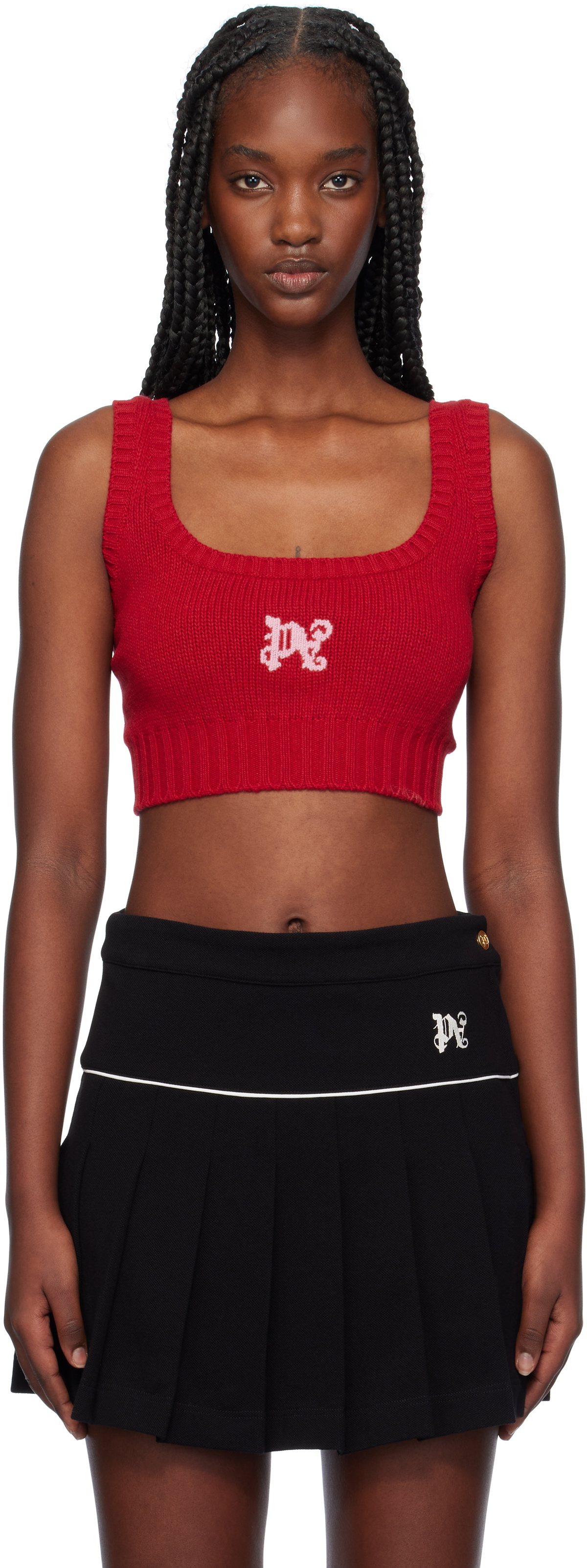 Palm Angels Red Monogram Tank Top