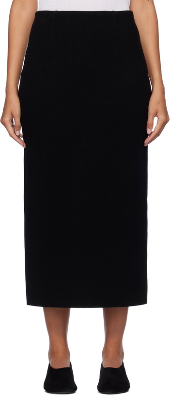 Photo: AURALEE Black Heavy Milano Rib Knit Midi Skirt