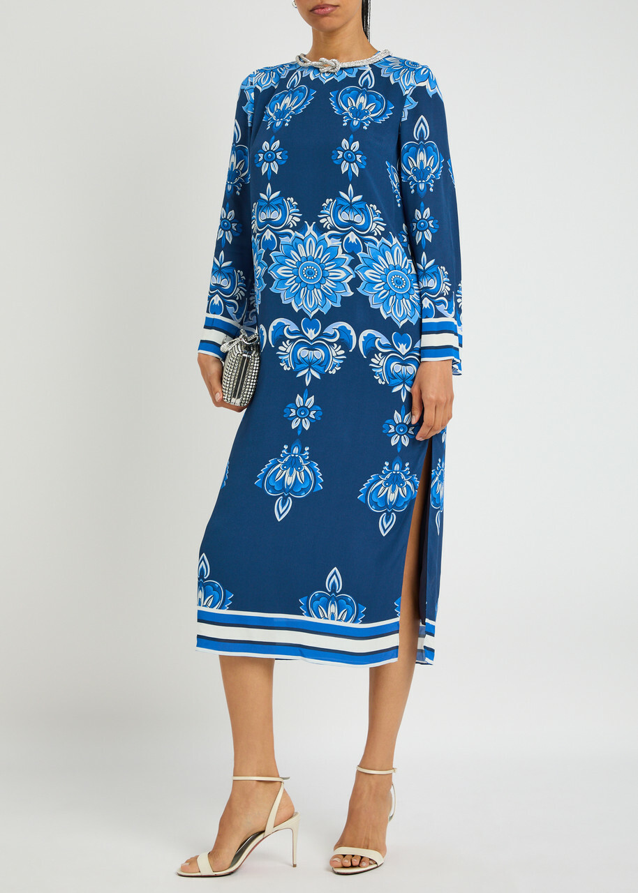 sachin and babi light blue dress MissJophiel Halter V Neck Floral Chiffon Midi Dress Pink Floral Print / Above Knee / US16