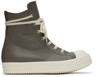 Rick Owens Grey Calfskin High Sneakers