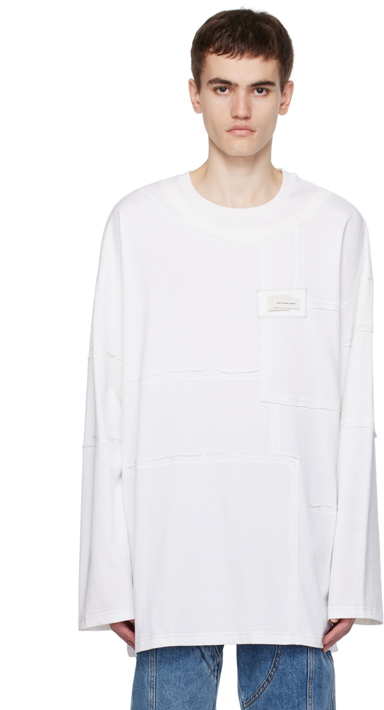 Feng Chen Wang White Paneled Long Sleeve T-Shirt