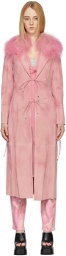 Blumarine Pink Suede Raincoat