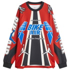 Air Jordan x Nigel Sylvester M J Bike Jersey in Cinnabar/Black/Lyon Blue