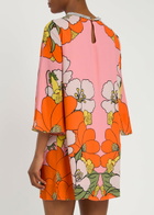 Borgo DE Nor Cocoa Floral-print Chiffon Mini Dress Multicoloured