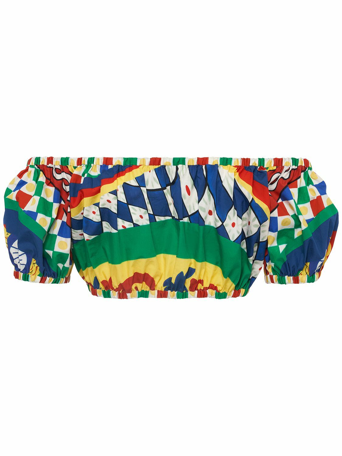 DOLCE & GABBANA - Carretto Print Cotton Poplin Crop Top