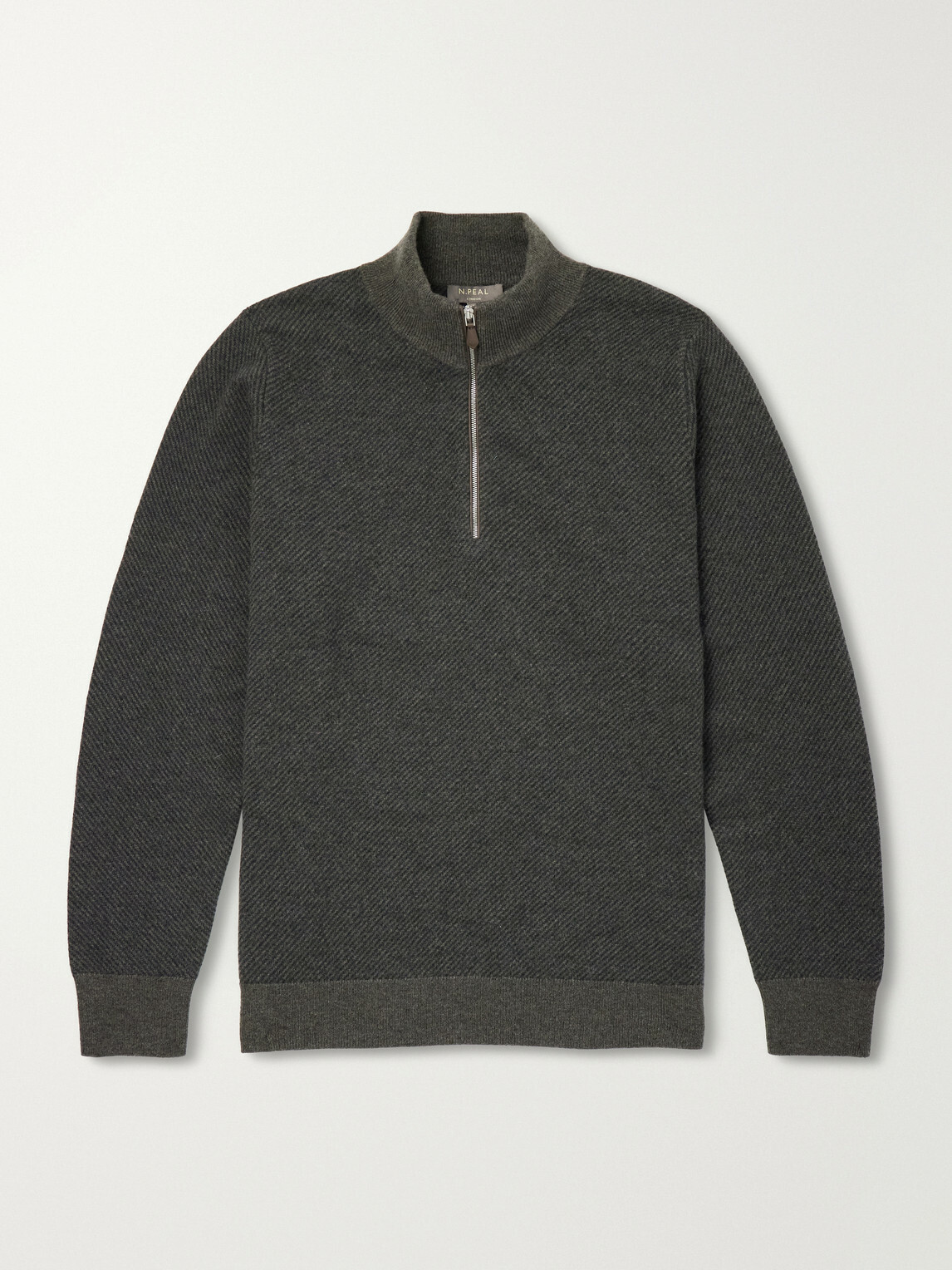 N.PEAL - Temple Cashmere Half-Zip Sweater - Gray