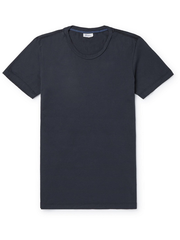 Photo: SCHIESSER - Josef Slim-Fit Cotton-Jersey T-Shirt - Blue - S